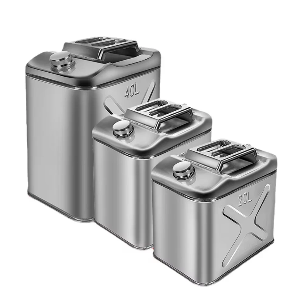 20L vertical stainless steel oil drum Car spare fuel tank Diesel drum Gasoline tank Metal oil pot RV Accessories