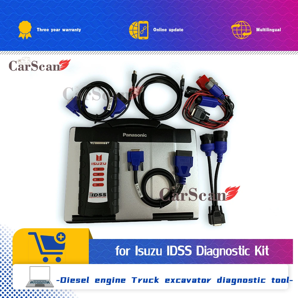 

Diesel engine Truck excavator diagnostic tool for Isuzu IDSS for G-IDSS/E-IDSS + CF52 Laptop
