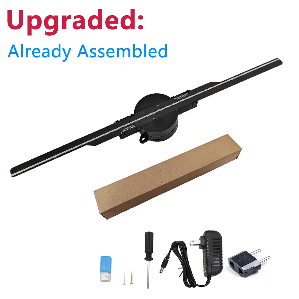 מאוורר הולוגרמי 3D 42CM WiFi מקרן הולוגרפי 3D תצוגת פרסום אור HD מקרן הולוגרפי לחנויות, ברים, מסיבות וחג המולד