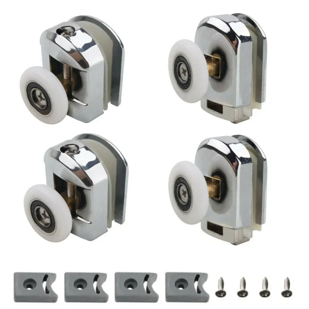 Shower Door Rollers 4 Pcs Zinc Alloy Single Shower Door Roller Runners Wheels Pulley 25mm Glass Sliding Pulley Hardware shower door rollers sliding door roller shower room pulley shower room rollers sliding door pulley