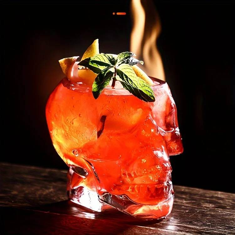 Description Picture 6 of item1pc Skull Cocktail Glasses Transparent Crystal Coffee Mug Whiskey Wine Cocktail Glass Beer Cup Halloween Decor Water Bottle