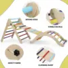 Foldable Climbing Triangle Ladder Toys with Ramp for Sliding,Climbing Set of 3 Wooden Safety Sturdy Kids Play Gym Indoor Outdoor 5