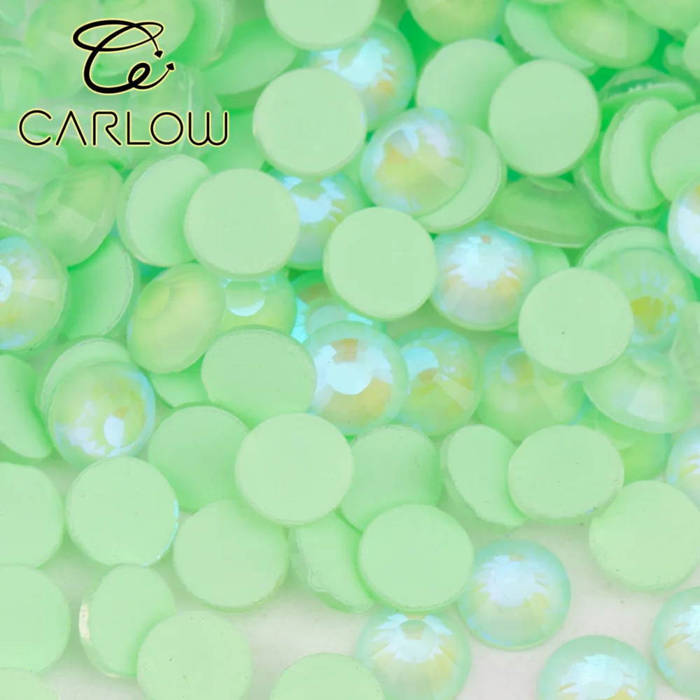 CARLOW D Hellgrün SS6-SS30 AAAAA Hochwertige Kristalle Runde Glas-Klebeteile für Kleidungsdekoration YZ-311