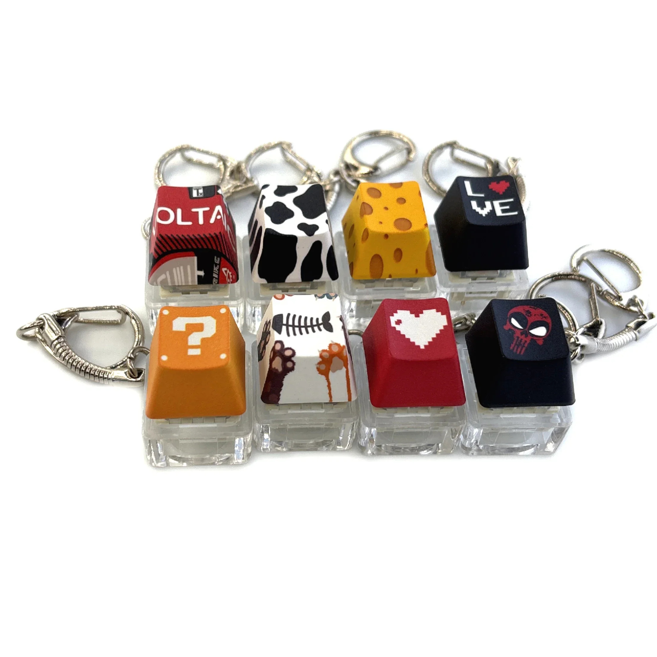 Decompression Keychain Mechanical Keyboard Button Keyring Fingertip Key Cap Pendant Antistress Toy
