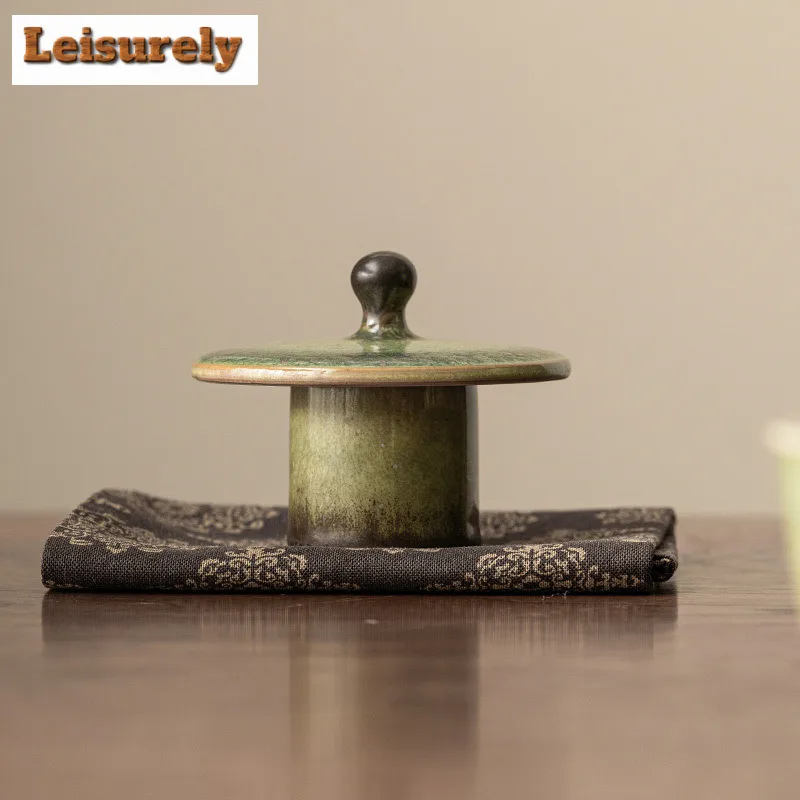 Starry Sky Jade Green Ceramic Teapot Cover Holder Elegant Cover Bracket Cover Frame Zisha Pot Lid Shelf Kung Fu Tea Teaset Gift