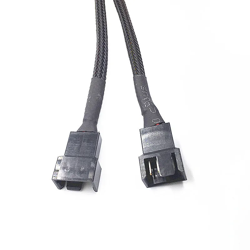 4 Pin Pwm Fan Cable 1 To 2 Ways Splitter Black Sleeved 27cm Extension Cable Connector PWM Extension Cables