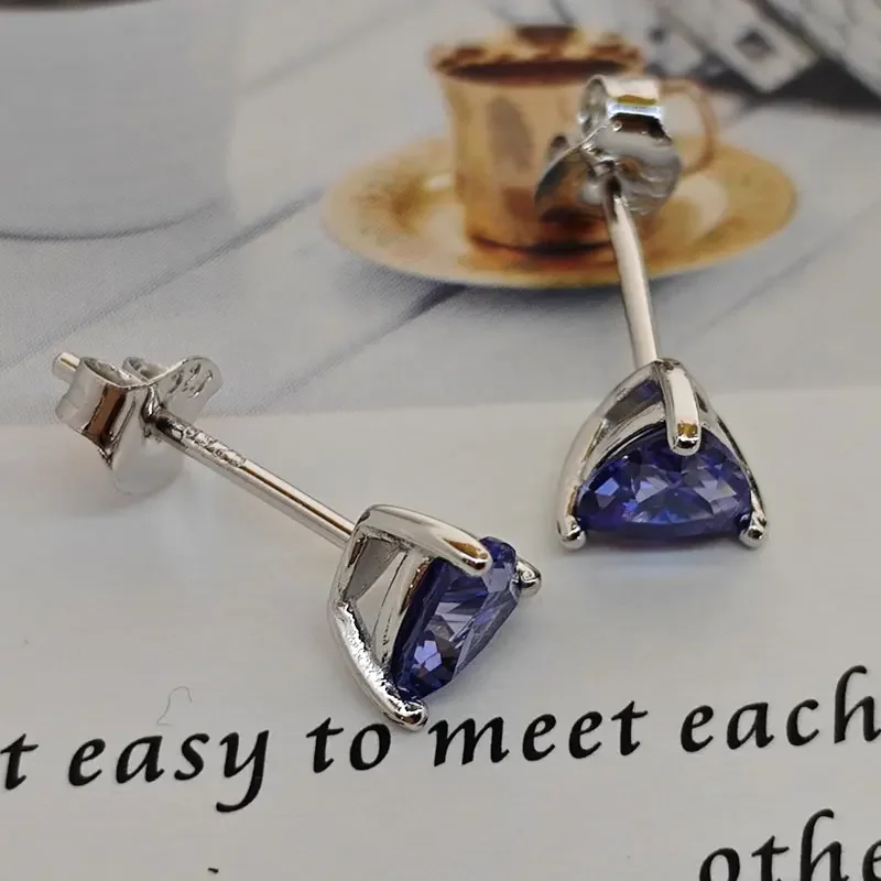 2 Pairs Tanzanite 925 Sterling Silver Earring Jewelry Sets Earring for Women 6
