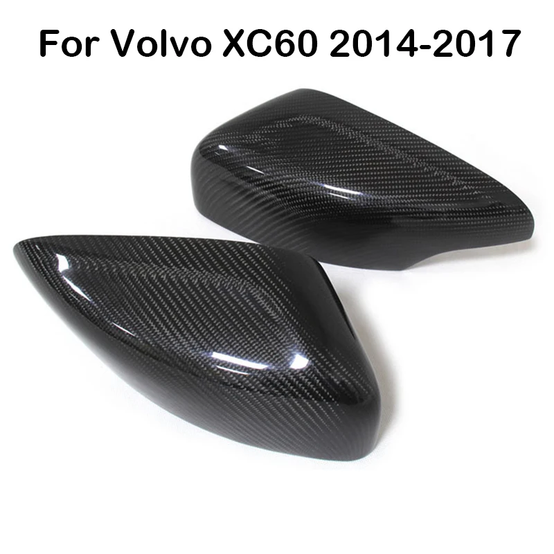 

2pcs Real Carbon Fiber Car Side Rear View Mirror Cover Caps For Volvo XC60 2014-2017 Add On/Replacement Style