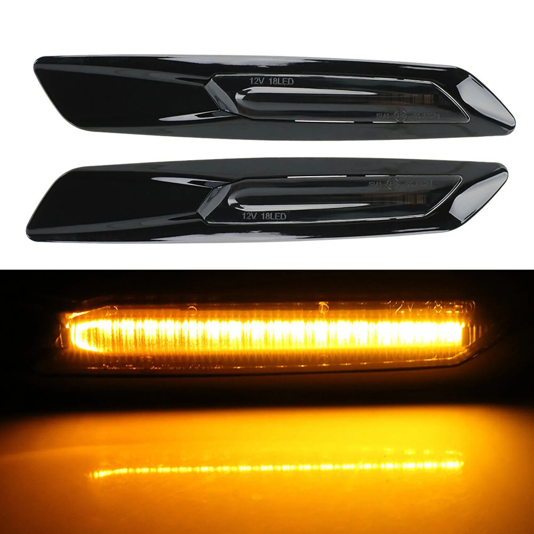 2Pcs Cat Turn Signal Light LED Car Dynamic Side Marker Blinker Light Signal Lamp for-BMW E60 E61 E81 E82 E88 E90 E91 E92