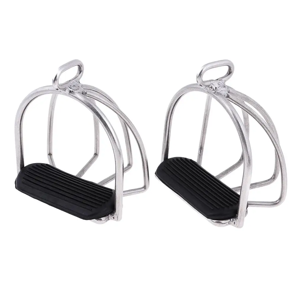 1 Pair Stainless  Riding Safety Stirrups Iron for English Saddles 5