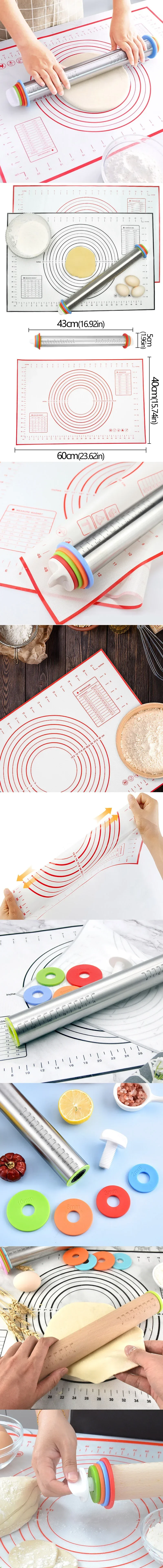 🍪Adjustable Thickness Rolling Pin – Perfect for Precision Baking🎂