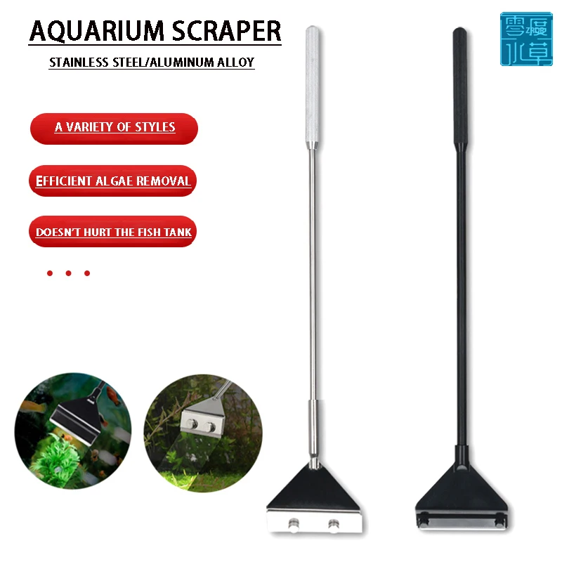 

ZRDR Stainless Steel Aquarium Fish Tank Algae Scraper Blade Aquatic Water Live Plant Grass Cleaning Multi-Tool Cleaner Kit Set