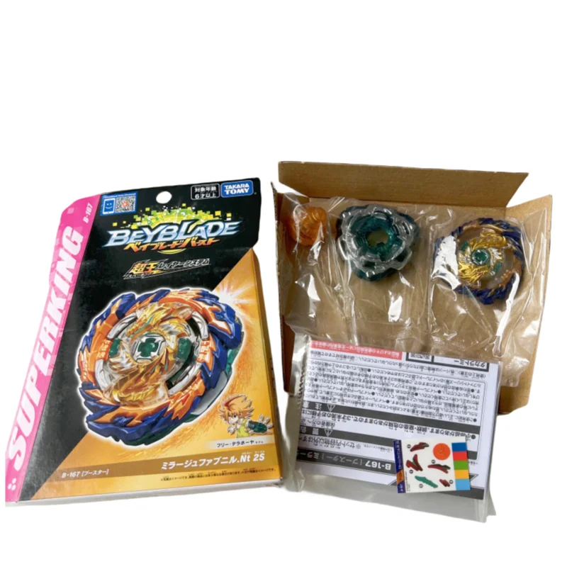100% ORIGINAL TAKARA TOMY Beyblade Burst B-167 Booster Mirage Fabnir.Nt 2S Blast Spin Top Toys for Children
