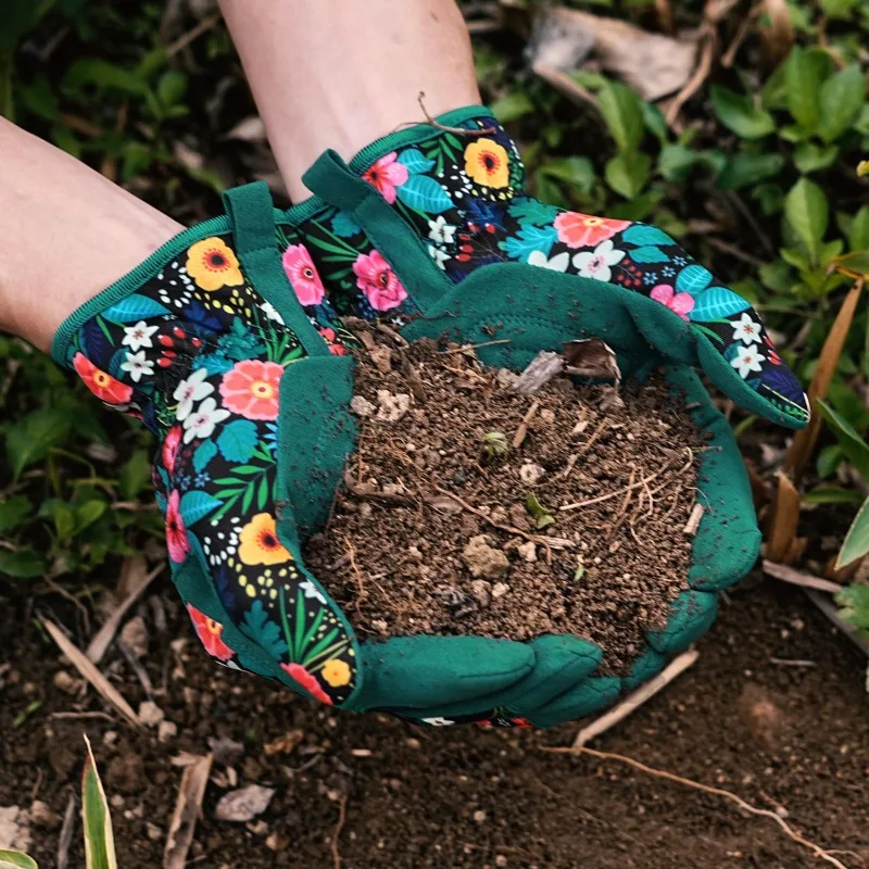 

1Pair Garden Gloves for Weeding Working Digging Planting Gardening Gloves for Women light duty Breathable Touchscreen