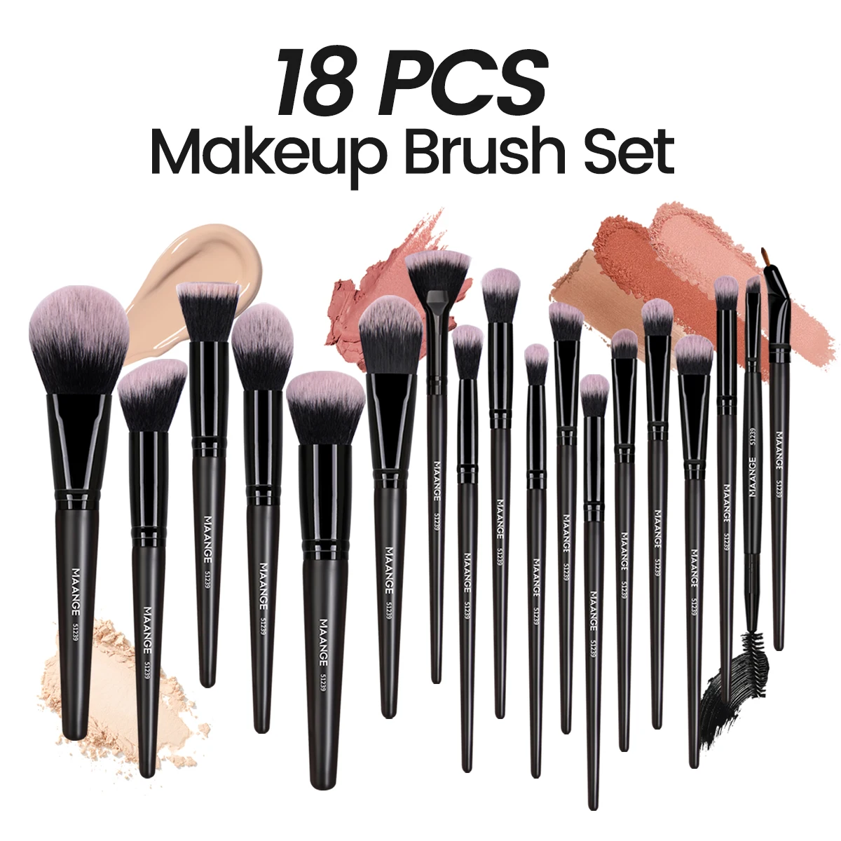 megコスメセット MAANGE 18PCS Professional Makeup Brushes Set with 1PCS