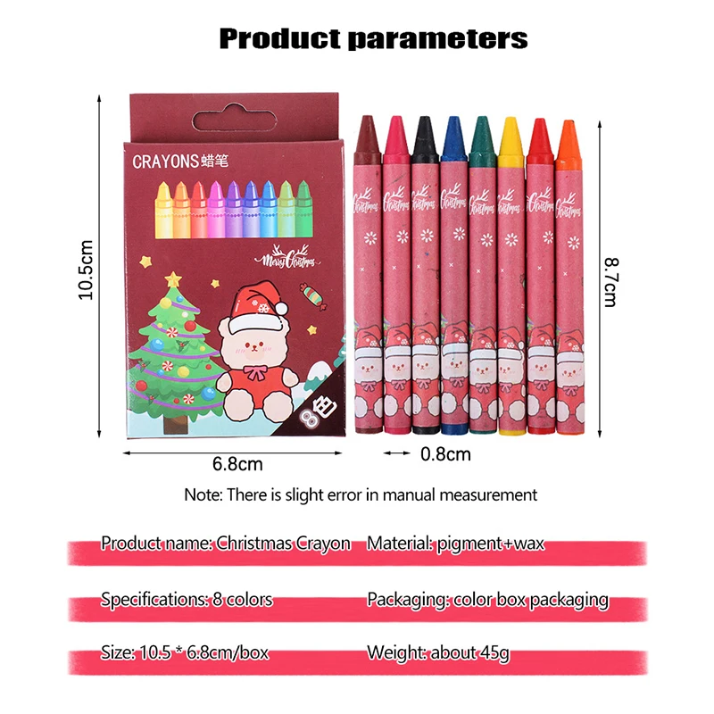 Crayons For Kids 8/12 Colors Christmas Toddler Crayons Non-Toxic Baby  Crayons Coloring Art Supplies Students Kids Stationery - AliExpress