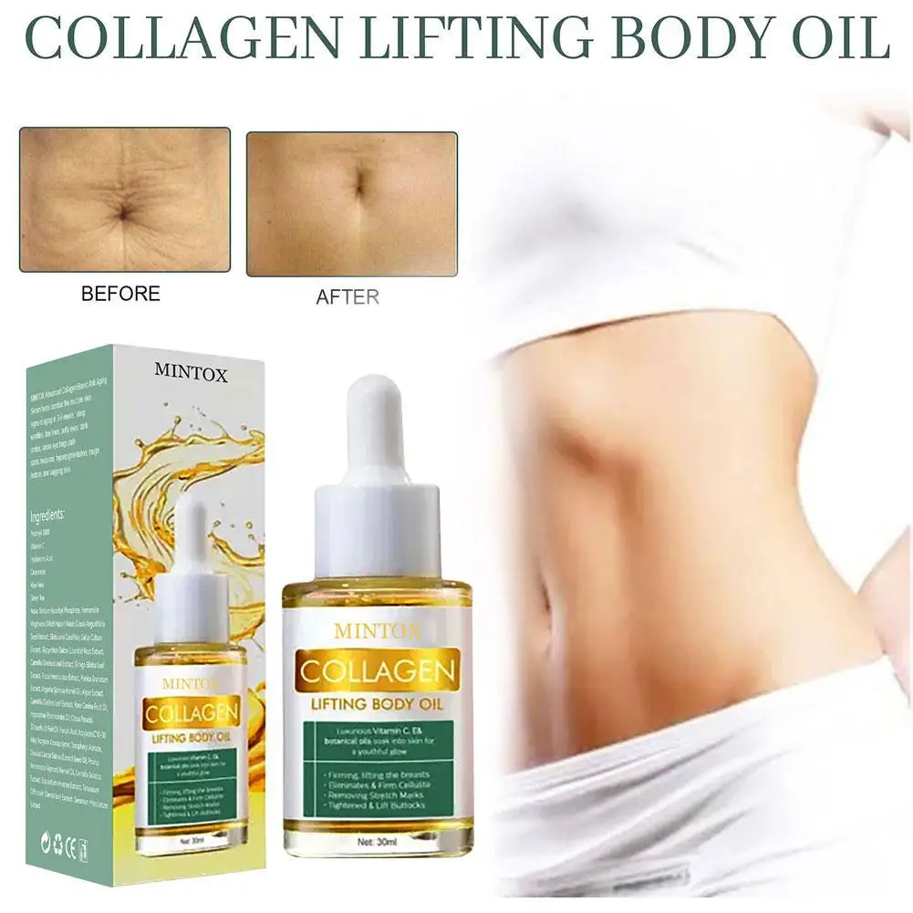 

30ml Collagen Essential oil Nourishing & Hydrating Pure Plant Massage Skin Body Extracts Oil Lifting Care Organic Skin Care P9B2