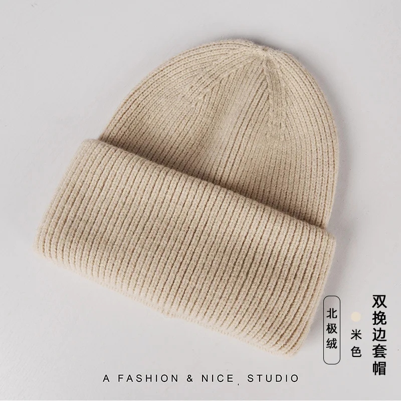 Winter Unisex Wool Hat Loose Big Head Circumference Knitted Hats Women's Korean Warm Oversized Skullies Beanies Christmas Gift