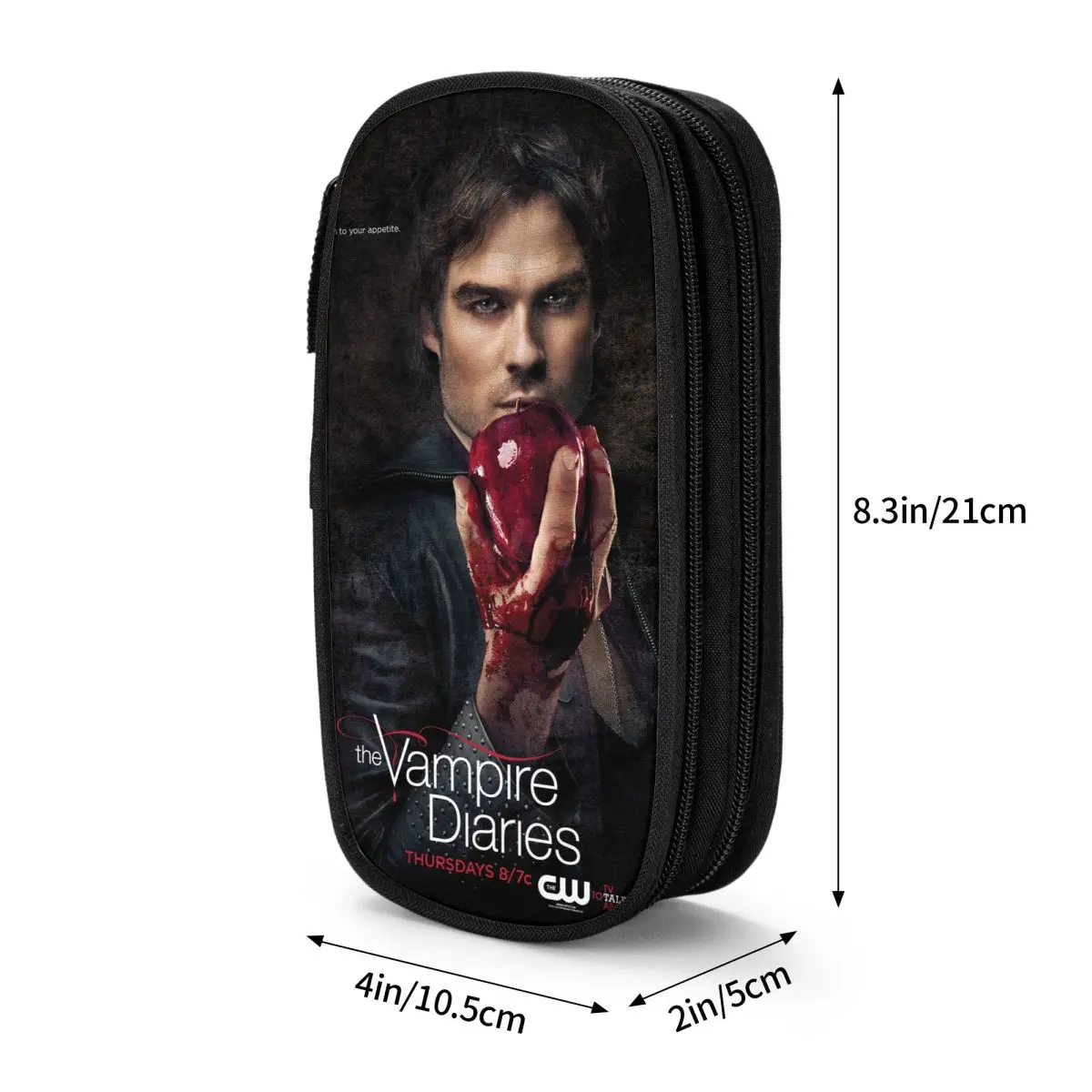 Damon Salvatore The Vampire Diaries Pencil Case Horror Pencilcases Pen For Student Big Capacity Bag School Supplies Stationery