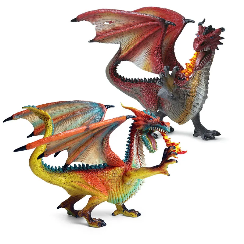 

Children's World of Warcraft Solid Dinosaur Model Toys Hand made Ornaments Ancient Myth Animal Fire breathing Demon Dragon