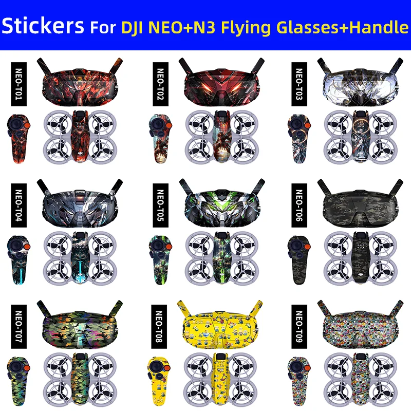 For DJI NEO Drone Body Stickers Goggles N3/RC Motion 3 Anti-scratch Protective Film Decorative Decals Colorful Skin Accessories