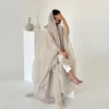 Abaya ouverte 2026 Eid Mubarak à manches chauve-souris pour femme, robe musulmane en satin, jilbab, kimono, hijab, abayas, caftan, robe, vêtements islamiques