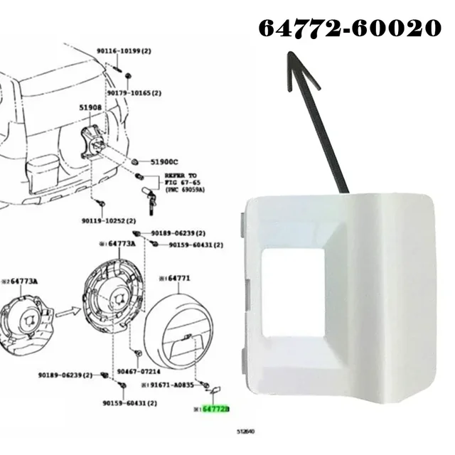 Accessories Release Switch 150 64772-60020 Camera Cover Cruiser For Land For Toyota Plastic Prado Spare Tailgate