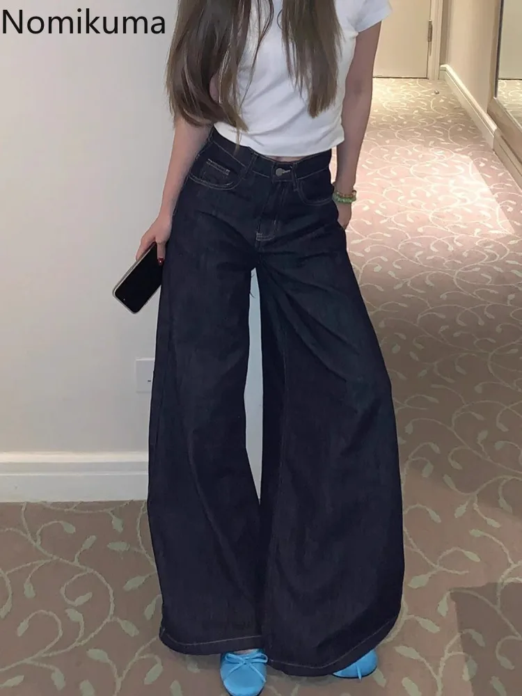 

Korean Y2k Jeans Streetwear High Waist Straight Wide Leg Pants Casual Fashion Denim Trousers Harajuku Pantalon Femme New Bottoms