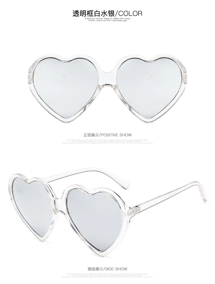 2024 neue Trendy Große Herz Form Sonnenbrille Frauen Sexy Mode Übergroßen Sonnenbrille Für Weiblich Männlich Party Reise Shades Brillen – Detail 20