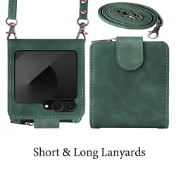 Leather Zipper Wallet Phone Case with Card Slots and Magnetic Flip Cover - Galaxy Z Flip 7 FE (Green)