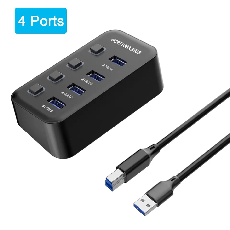 USB 3.0 Hub 4 Ports 7 Ports USB 3.0 Data Port Adapter 5Gbps High Speed Individual On/Off Switch Splitter USB Extension image 8