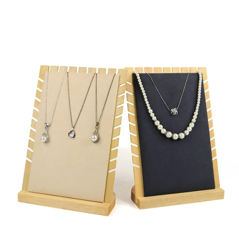Bamboo Multi Necklace Jewelry Display Holder Large Stand Pearl Necklace Pendant Hanger Stoarge Organizer for Shop Window Counter