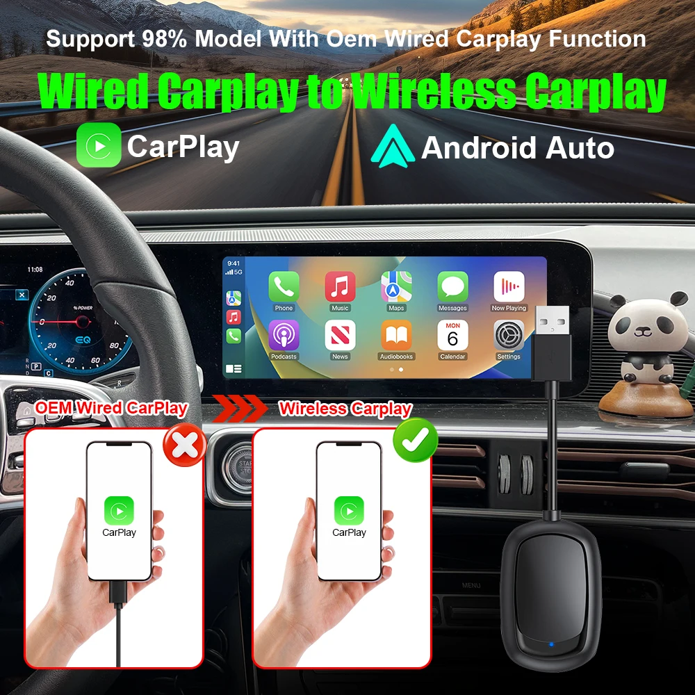 New-Upgrade-Mini-Wired-to-Wireless-Android-Auto-Adapter-for-Wired ...