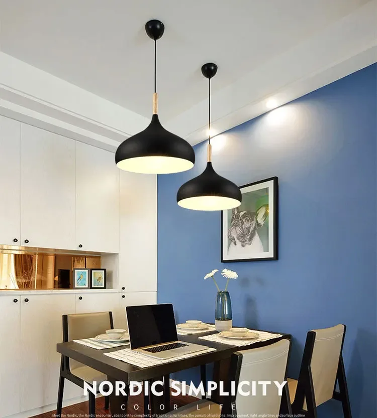 

Modern Pendant Lamps Macaroon Chandelier for Restaurant Bedroom Hanging Light Aluminum Single Chandelier Office Decorative