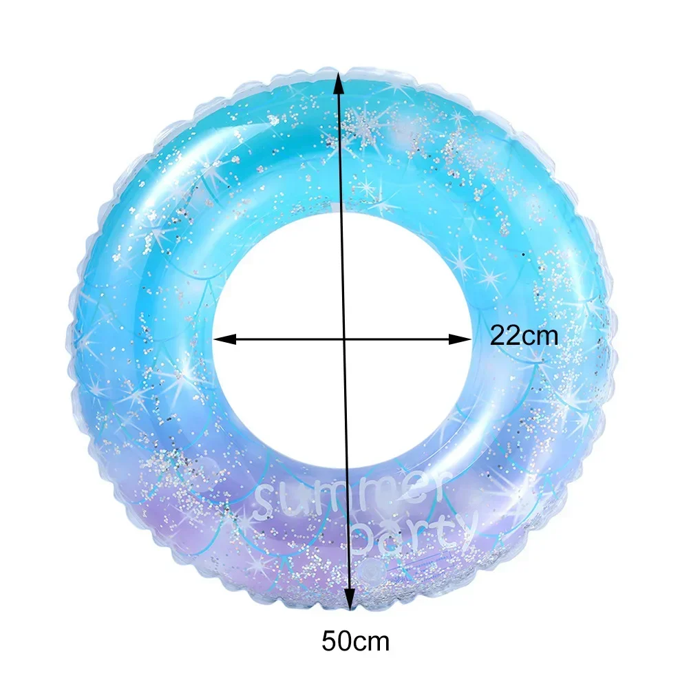 Swimming Ring Sequin Starry Sky for Kids Adult Children Inflatable Pool Foats Tube Giant Float Boys Girl Water Fun Toy Swim Laps 6