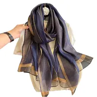 2024 Solid Silk wool scarf for Women Shawls Scarves Summer Lady Hijab Winter Fashion Warm Long Bandana Foulard Pashmina Poncho 1