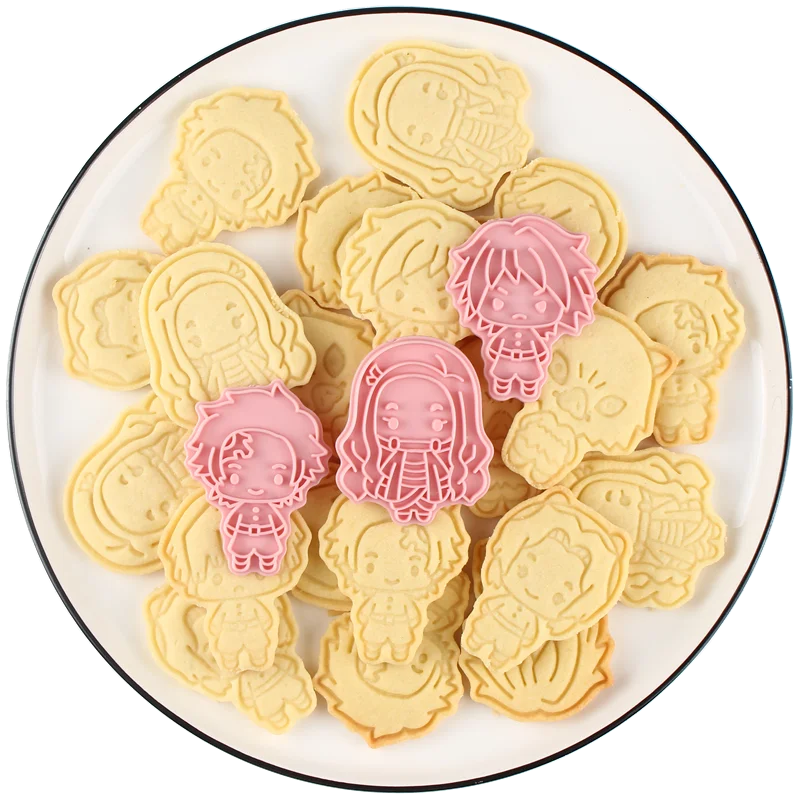 6pcs/set Anime Demon Slayer Cookies Cutter Tools 3D Pressing Biscuit Mold Cookie Stamp Cutter set Baking Tools Sugarcraft