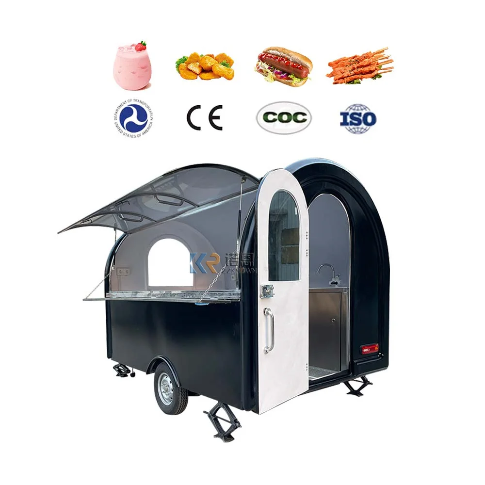 Ice Cream Fast Food Trailer Factory Directly Supply Pizza Cart Mobile Kiosk Food Truck With Shipping By Sea