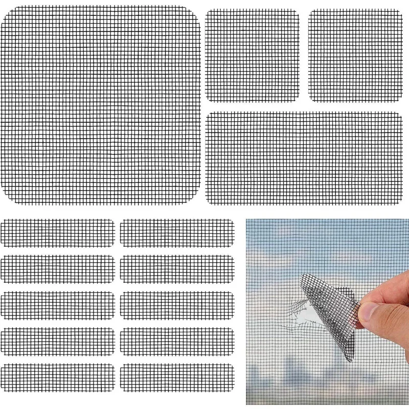 Description Picture 3 of item30 Pcs/Set Fly Screen Window Repair Strong Adhesive Fly Screen Repair Set Net Mesh Repair Tape For Door Hole of Repair Mosquito