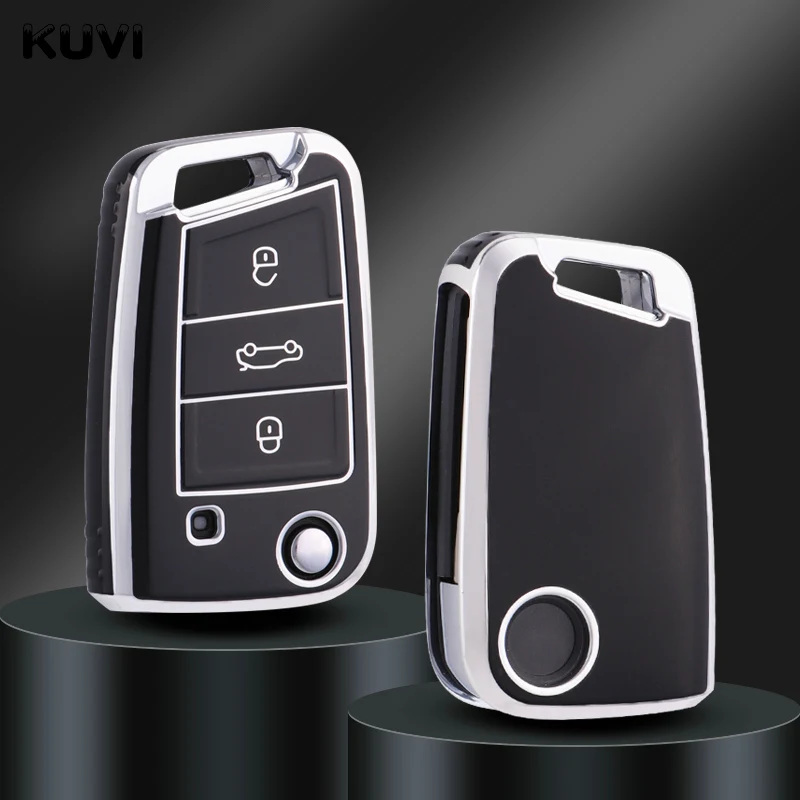 Car Remote Key Case Cover Shell key case cover key case car key shell remote control case cover For VW Volkswagen Golf 7 MK7 Tiguan MK2 For SEAT Ateca Leon FR 2 Ibiza Skoda Octavia A7