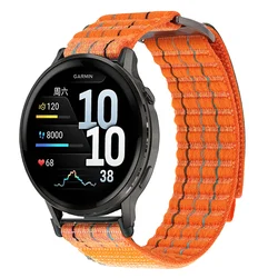 Nylon Loop Smartwatch Strap - 20mm & 22mm Adjustable Band - Width 22mm (Orange)