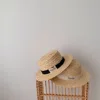 Boy Summer Fashion Sun Protection Straw Hat Letter Print Fisherman's Hat Baby Girl Simple Breathable Beach Hat 1