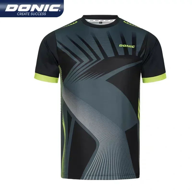 Donic Table Tennis T-shirts for Men Women Sports Polo Clothes Quick Dry Tennis Tops Table Suit with Short Sleeves