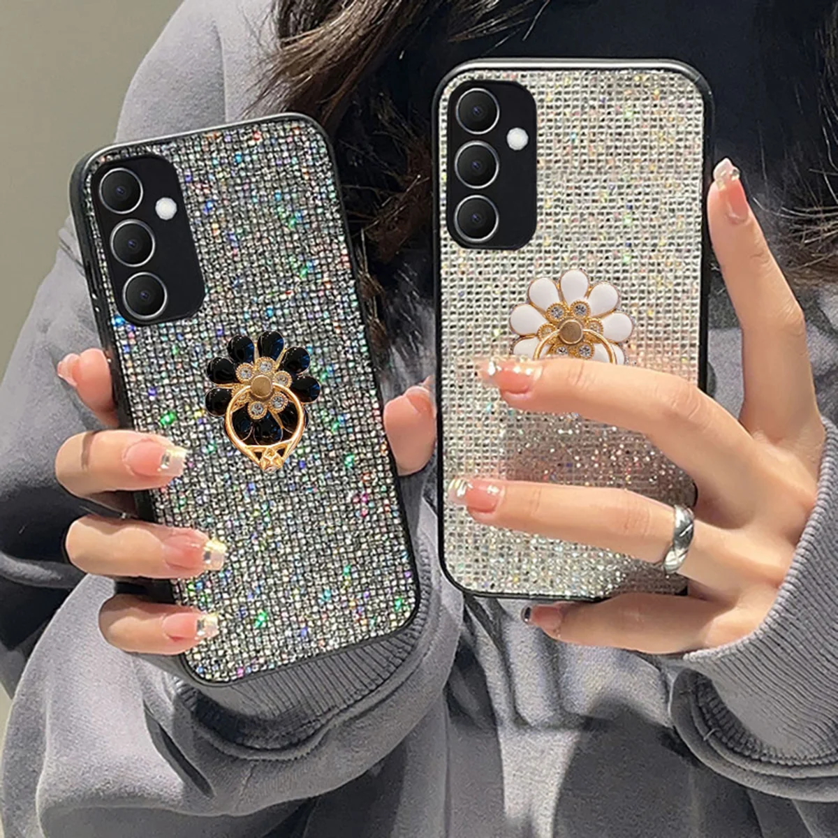Chic Floral Ring Buckle Phone Case with Enhanced Protection