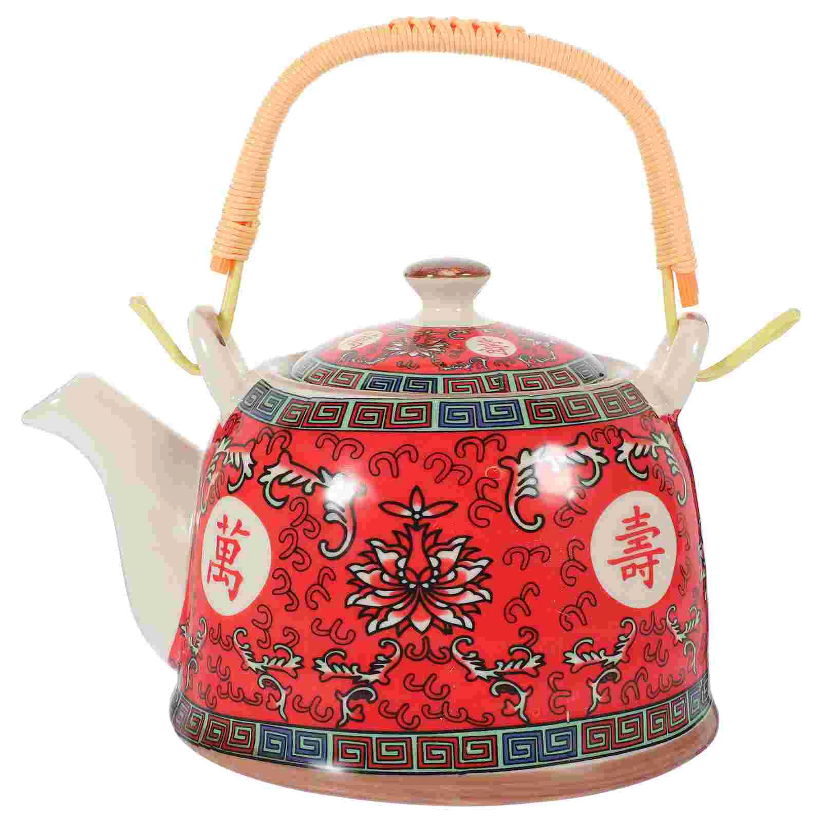 

Ceramic Tea Kettle Colorful Teapot with Handle Chinese Style Water Tea Kettle Pot Vintage Kettle