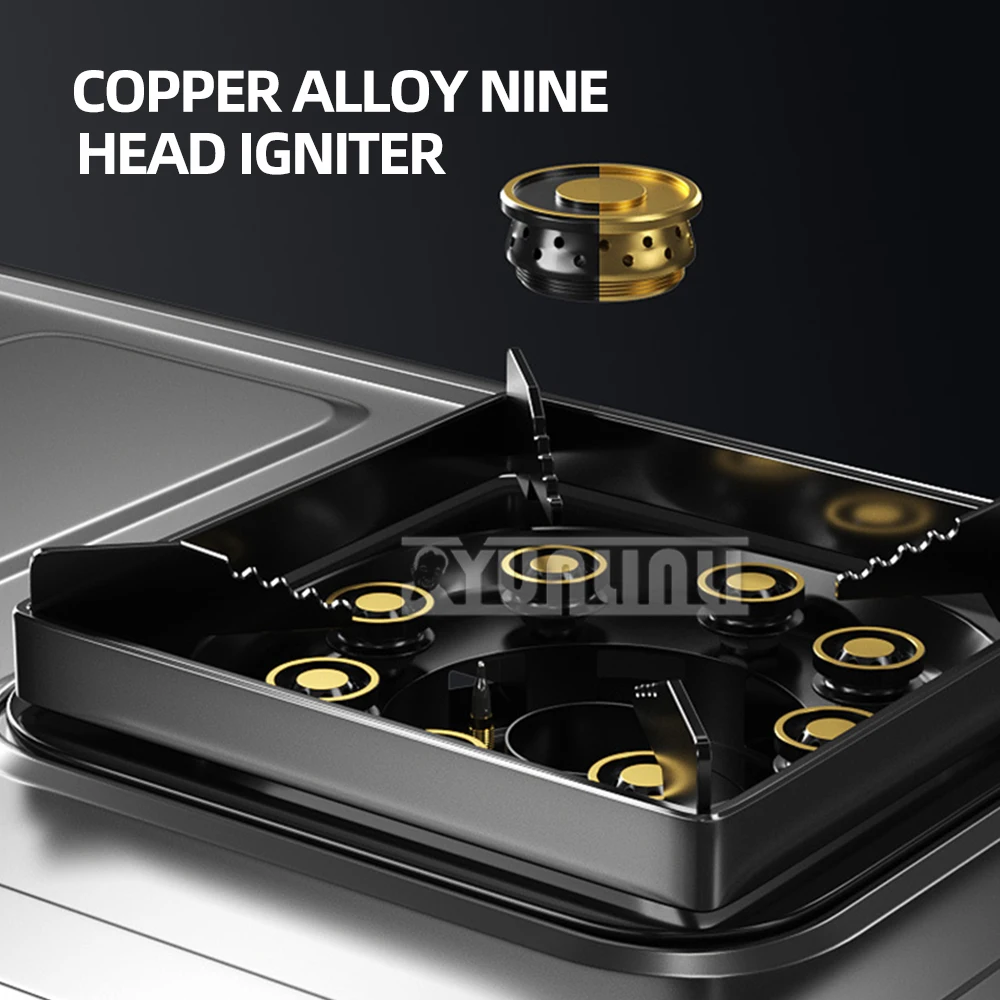 Stainless Steel Gas Burner Double Stove Household Cooktop Strong Fire Liquefied Natural Cocinas De Gas
