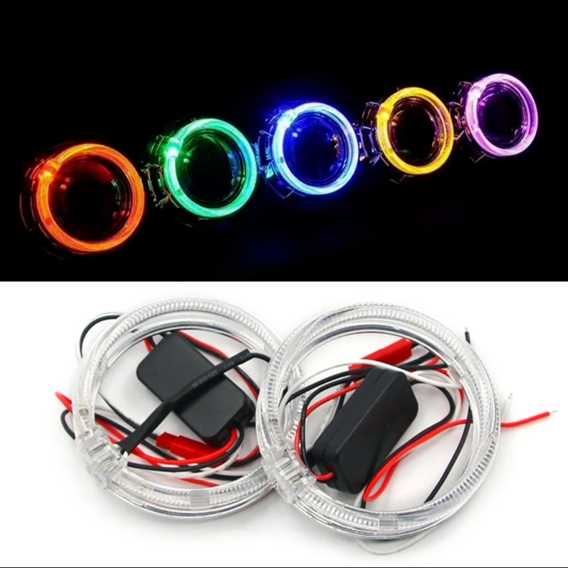 

LED OpticFiber AngelEyes DRL HaloRing for Car Headlight Decoration J60F