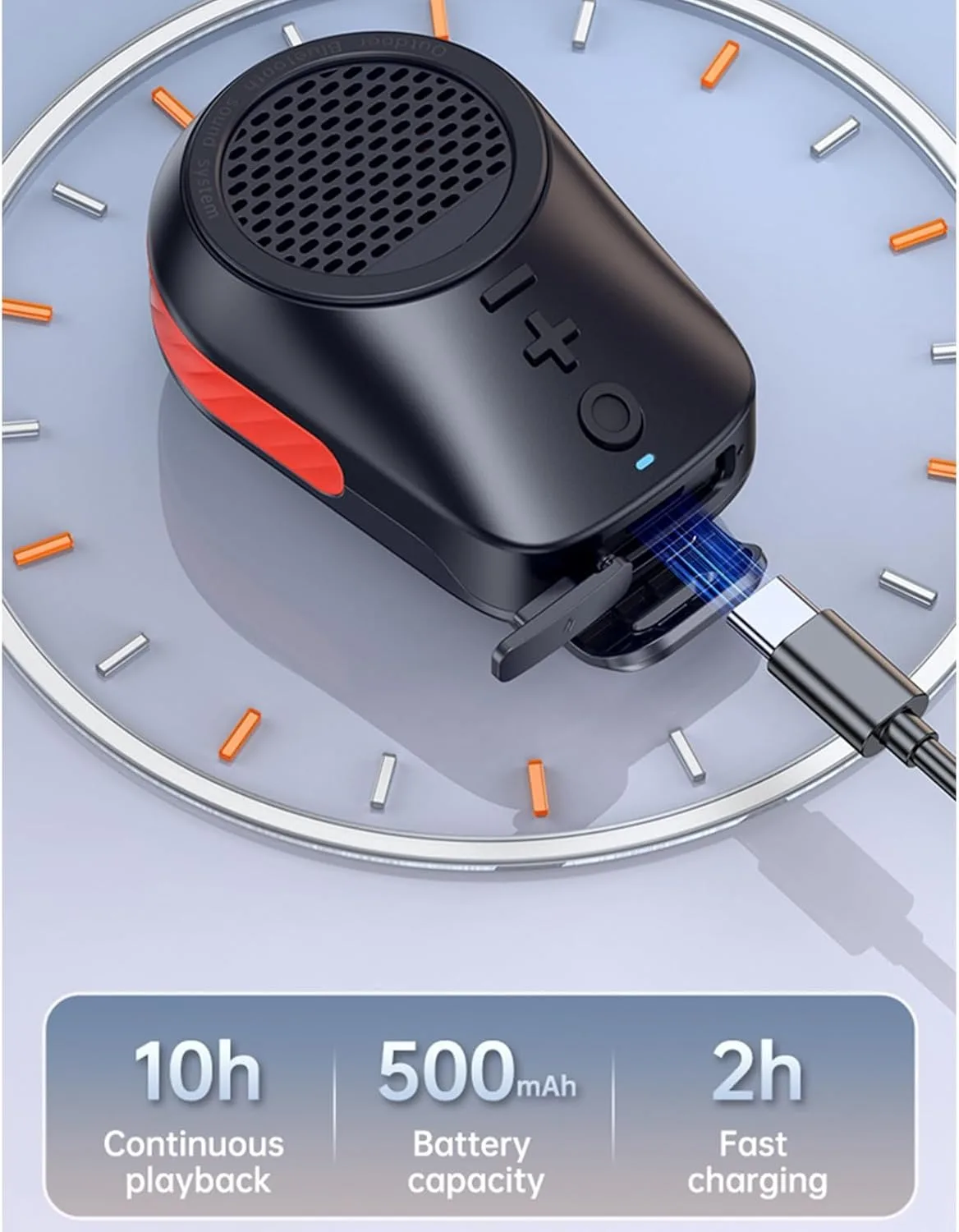 Mini Wearable Bluetooth Speaker IPX5 Waterproof Shocking Bass Soundbar Music Box Handsfree Call MP3 Player Magnetic Backclip