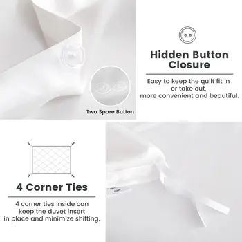 Simple&Opulence 100% Eucalyptus Lyocell Tencel Duvet Cover Set Cooling Breathable Duvet Cover Soft Silky, Luxury Bedding Set 5