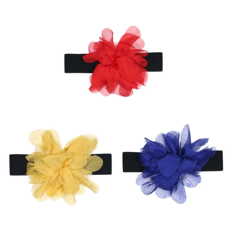 Ladies Elegant Style Waist Belt Delicate Flower Decors Stretchy Belt Universal Dress Women Summer Shirt Waist Belt